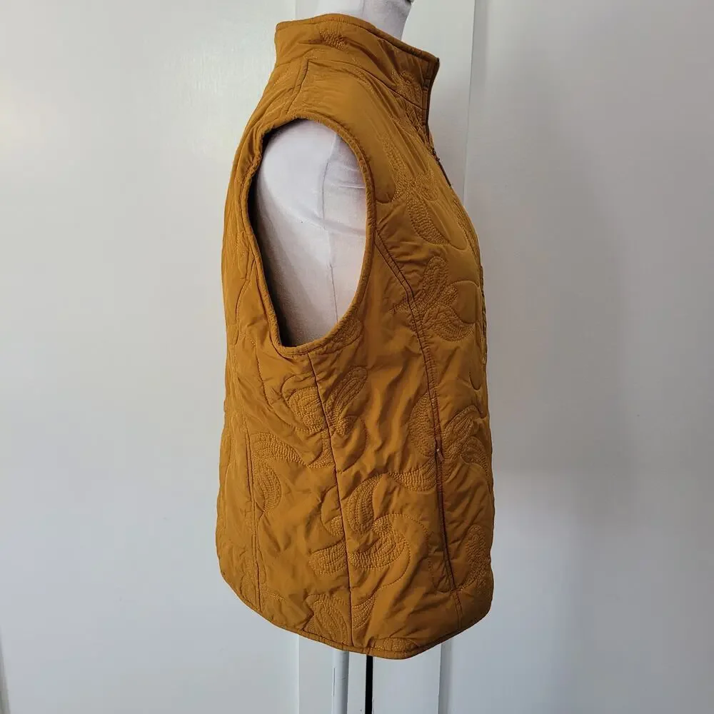 Pendleton Size L Golden‎ Yellow Quilted Zip Vest Fall Lightweight Casual Outdoor